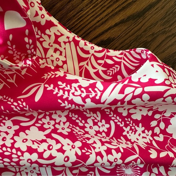 Tuckernuck Pink White Wildflower Blythe Sleeveless Floral A Line Bow Dress Sz Sm - Picture 16 of 16